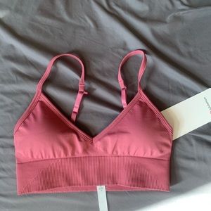 Lululemon ebb to street bra A/B cup seamless rose